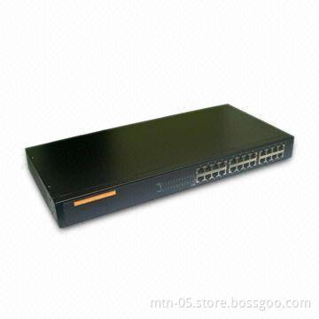 Ethernet Switch with 110 - 250V AC, 50/60Hz Power Input, Measures 440 x 208 x 44mm